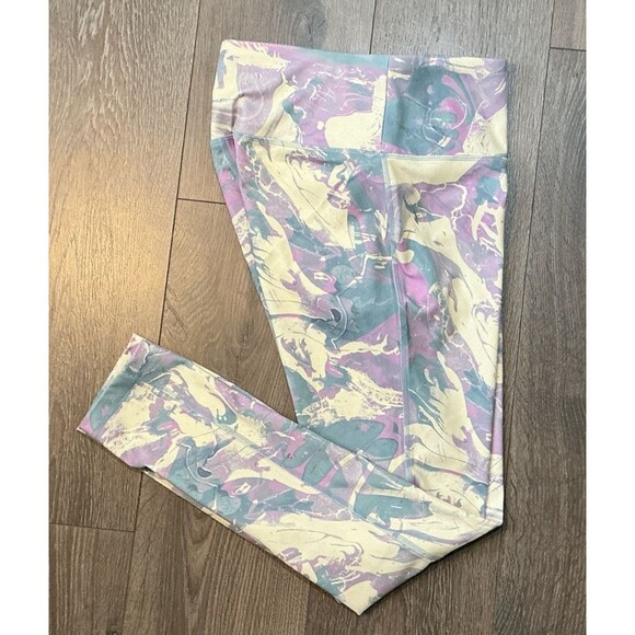 NWT MONO B Women's Size XL High Waist Tummy Control Watercolor Leggings - Picture 3 of 4